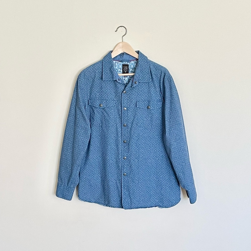 Construct New York Dot Pattern Snap Up Long Sleev… - image 1